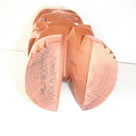 Hand Carved Solid Milo Wood Totem 10" High Maui Hawaii Figure Statue Sculpture - Picture 9 of 9